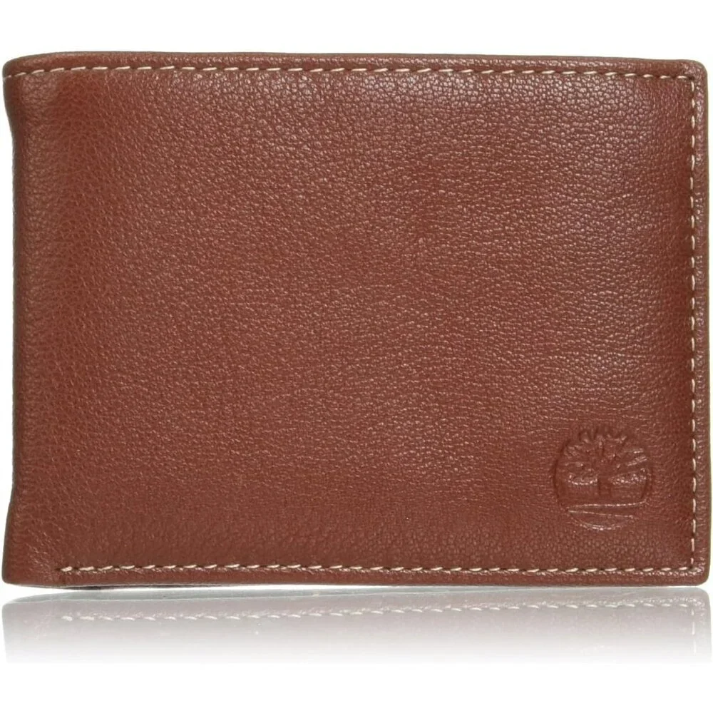 Men's Imported Genuine Leather Luxury Brown Billfold Pockets Wallet Card Design
